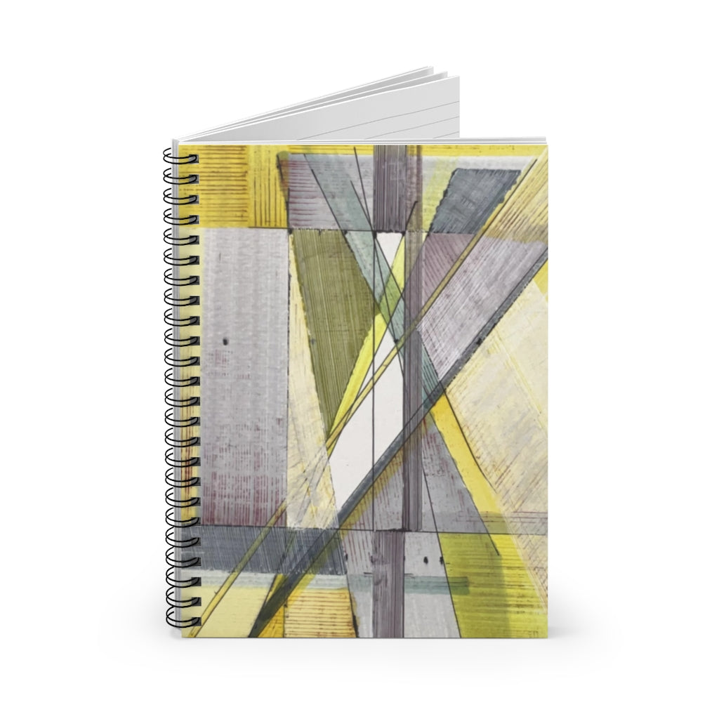 Gray Yellow Diamonds Spiral Notebook